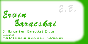 ervin baracskai business card